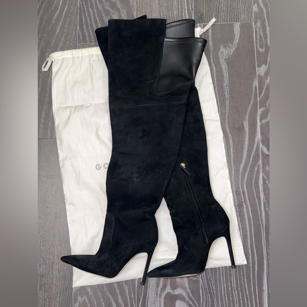 Good American 🖤 The Emma Boot | Suede Black | Size 5 | NEW - Picture 3 of 12